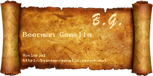 Beerman Gemella névjegykártya